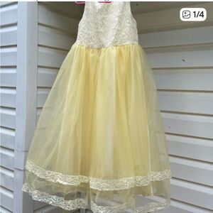 Cinderella Cream and Yellow Formal Kids Dress Size 8